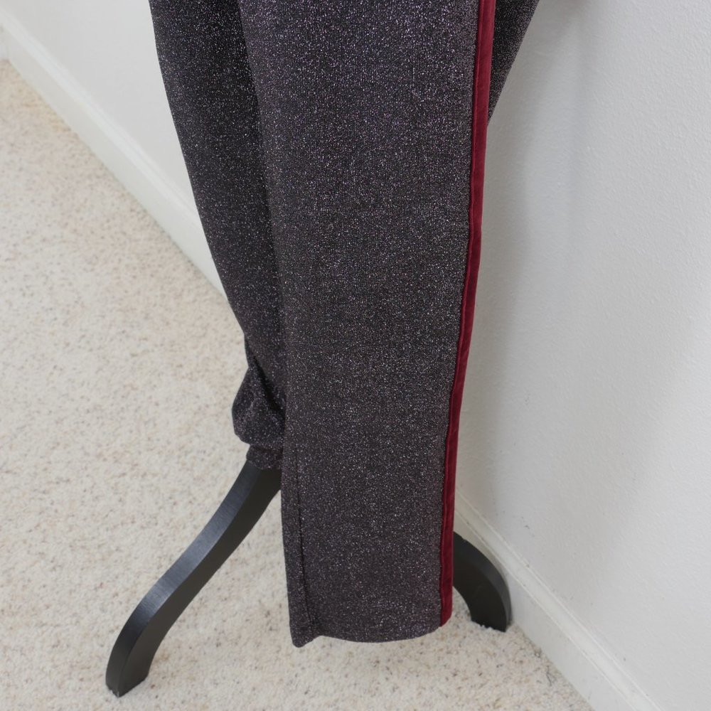 Scotch & Soda Black Red Wine Side Stripe Metallic Glitter Low Rise Size SZ Pant - Picture 7 of 16
